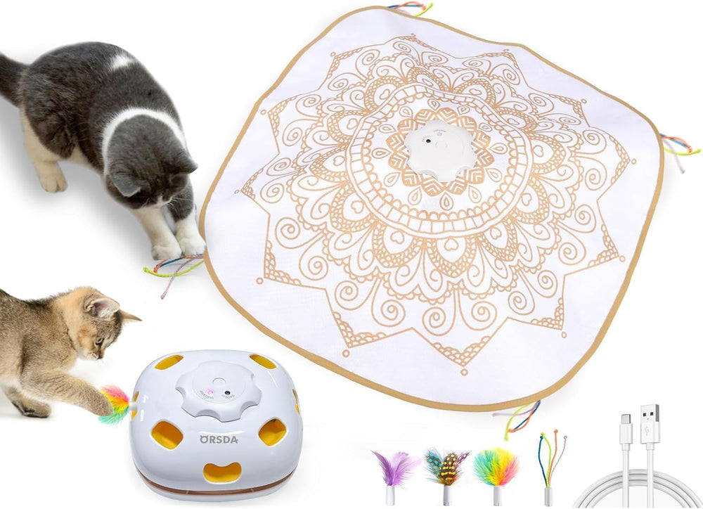 ORSDA jouet-chat-interactif-4-en-1 en action stimulant l'instinct de chasse.