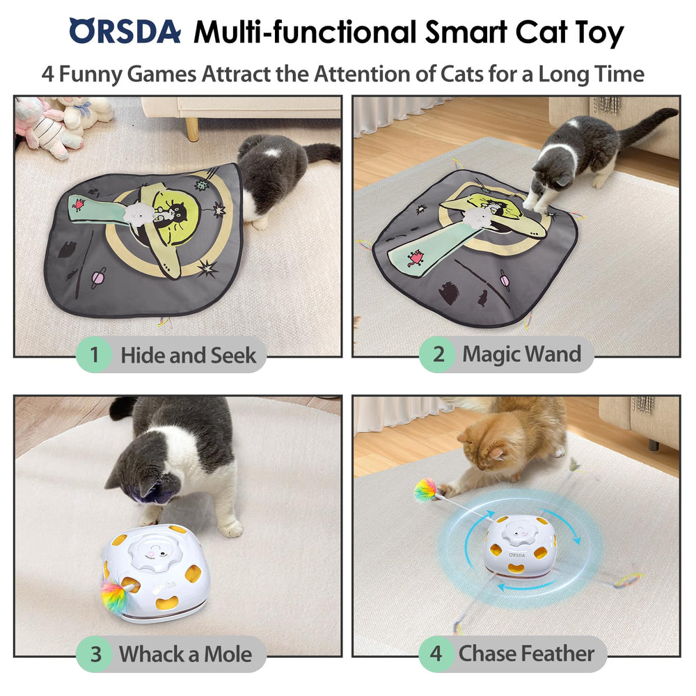 Jouet ORSDA 4-en-1 pour chats, variety de jeux et stimulation.