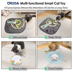 Jouet ORSDA 4-en-1 pour chats, variety de jeux et stimulation.