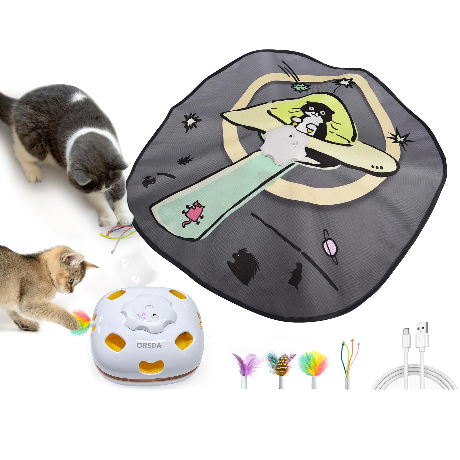 Le jouet ORSDA avec 8 trous mobiles stimule l’agilité et la curiosité des chats.
