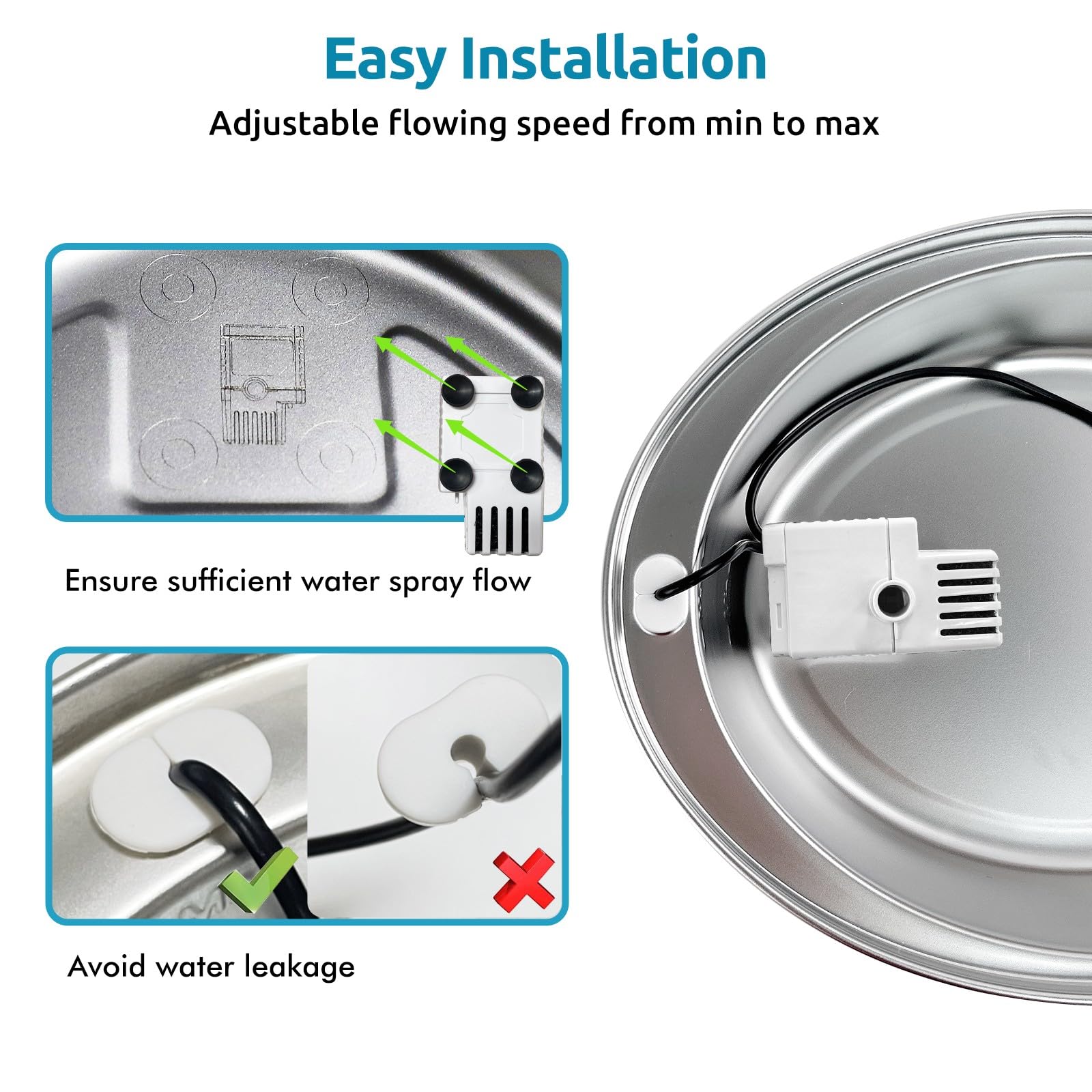 Alimentation 5V USB pour pompe ORSDA, installation pratique.