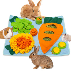 ORZECHKO Tapis-grignotage-lapin: stimule l'exploration et l'activité.