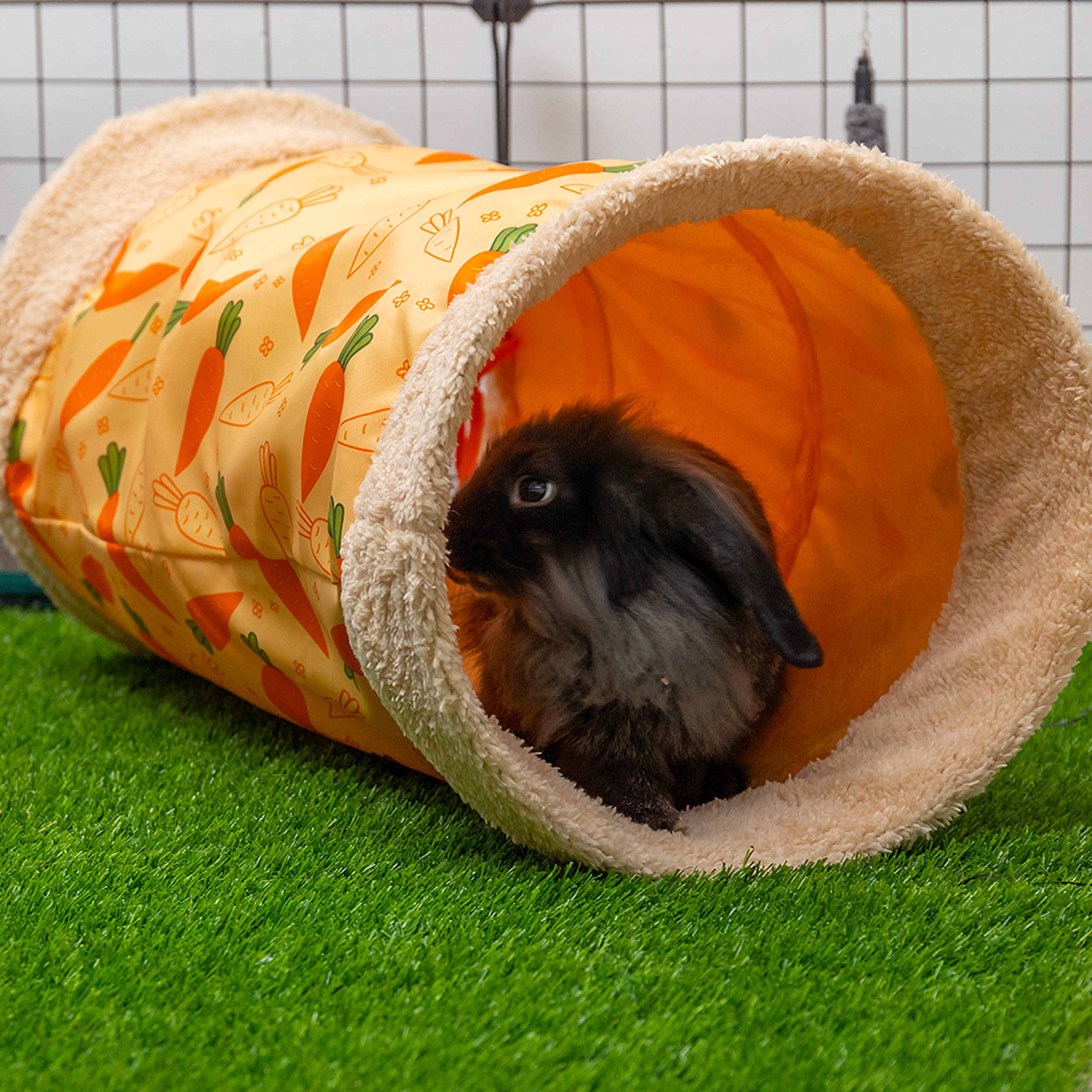 ORZECHKO tunnel imprimé carottes: visuel attrayant pour animaux