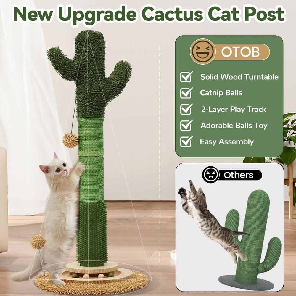 OTOB grattoir chat design moderne cactus vert, s’intègre à l’intérieur