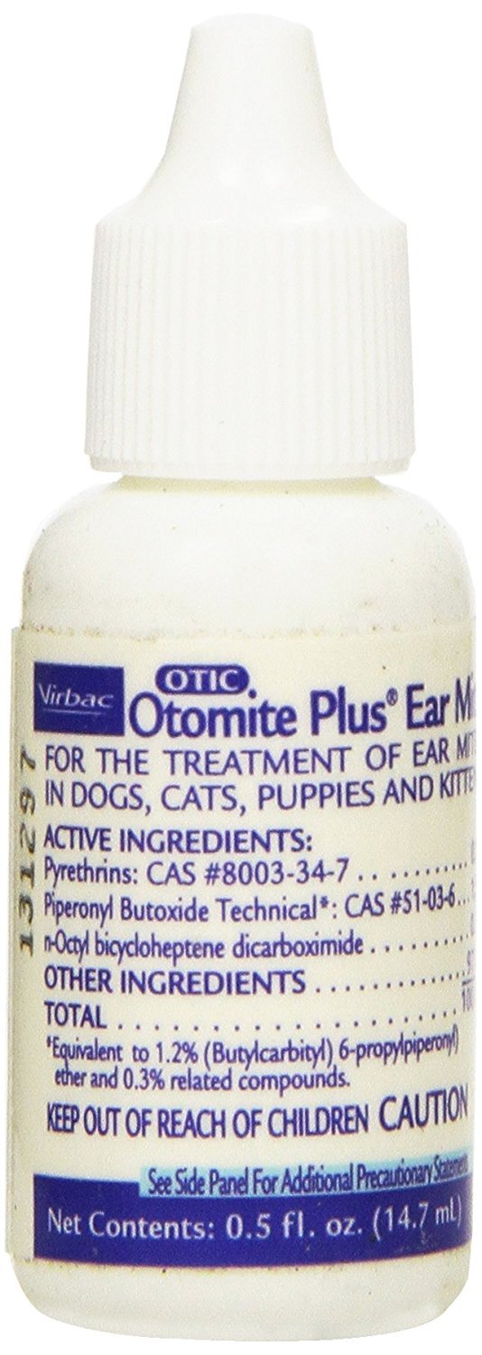 OTOMITE PLUS, pack de 3 flacons 0,5 oz pour mites d'oreilles, traitement doux