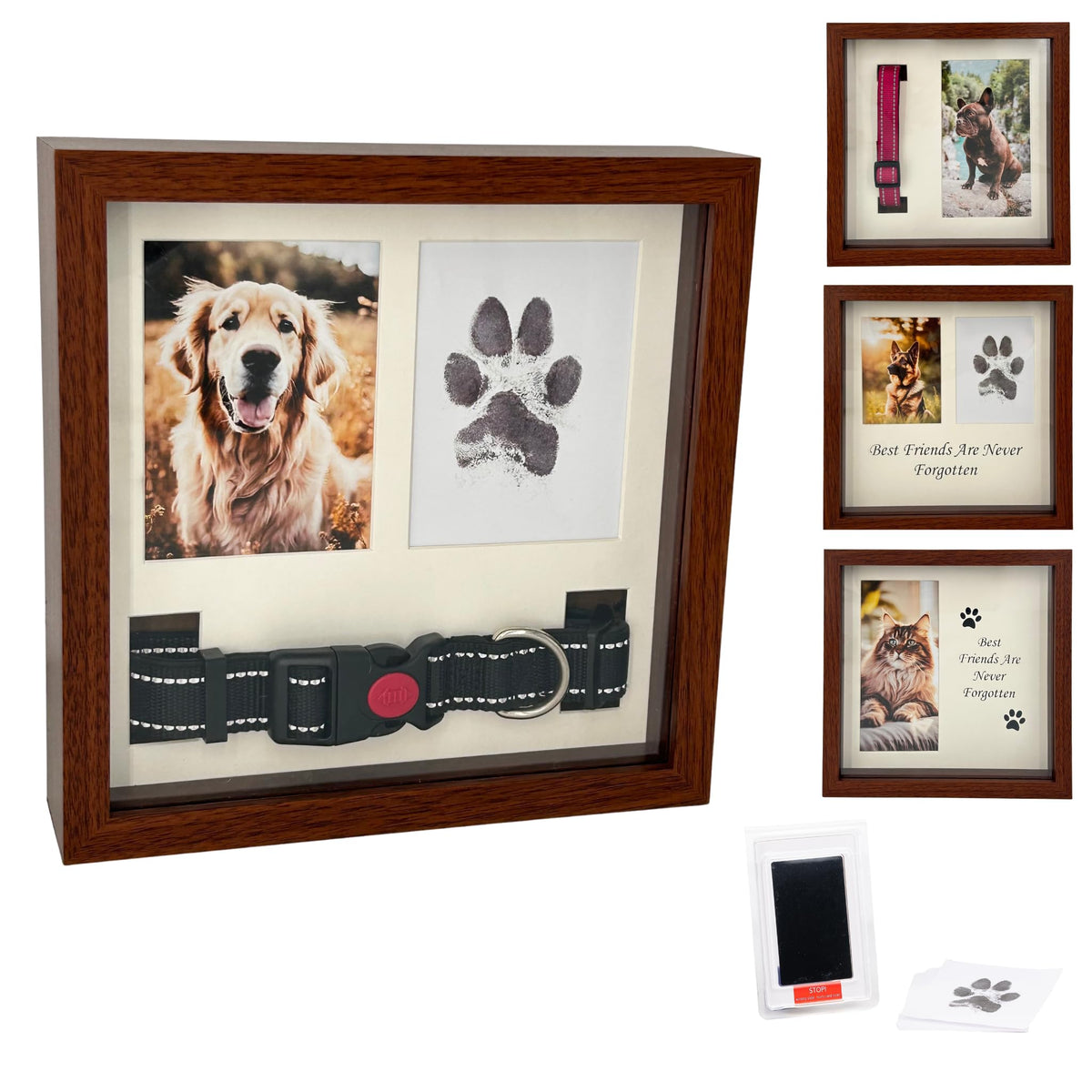 OtterPets cadre mémoire chien 9x9, affichage photo personnalisable.