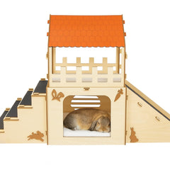 OtterPets grande cachette lapin etages : espace sûr et ludique pour se reposer