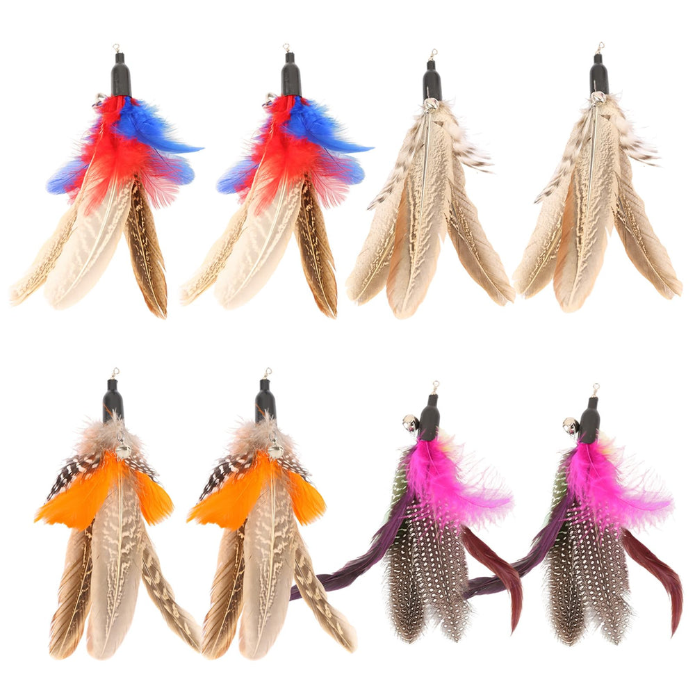 Ottmat refils avec plumes colorées pour chat, stimulation du jeu intérieur.