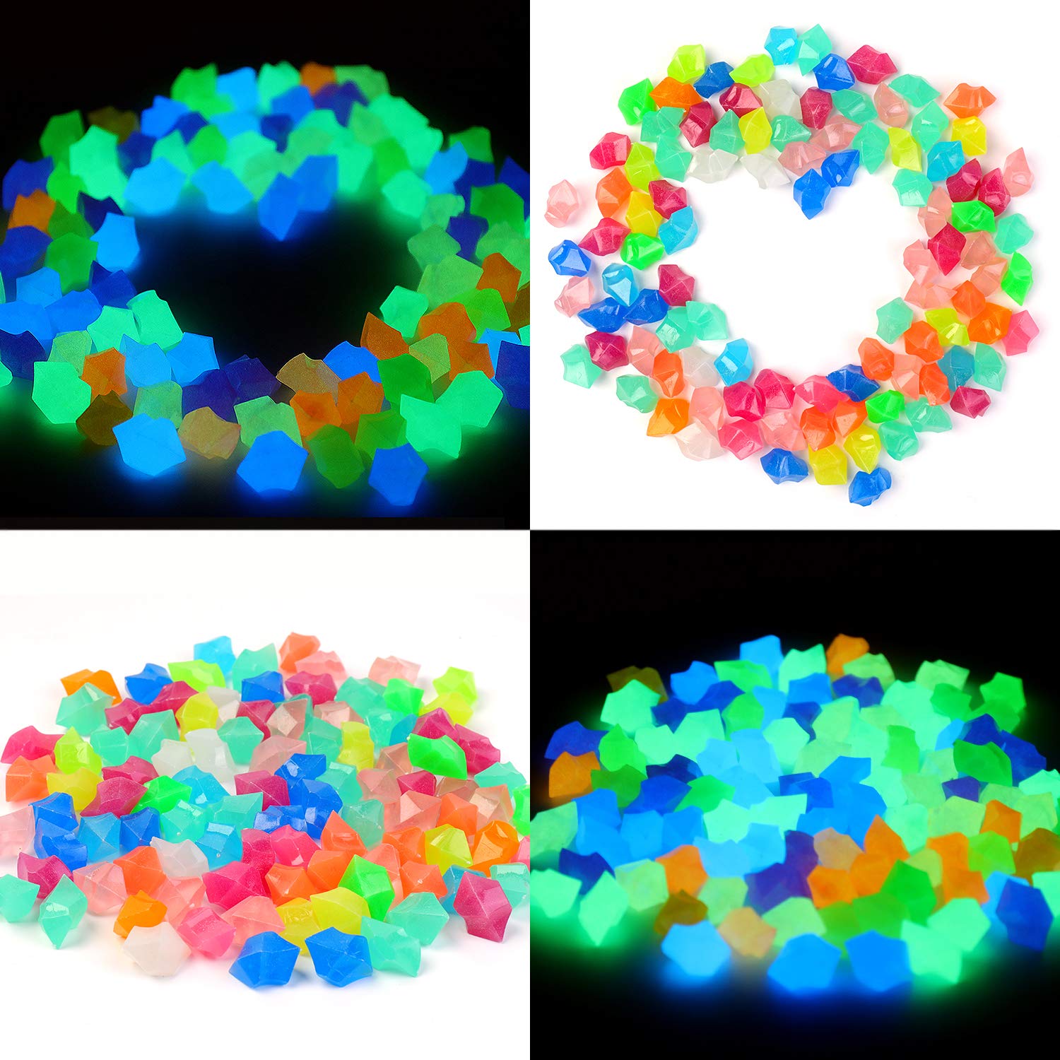 Galet lumineux Oubest: brillance vive jour et nuit.