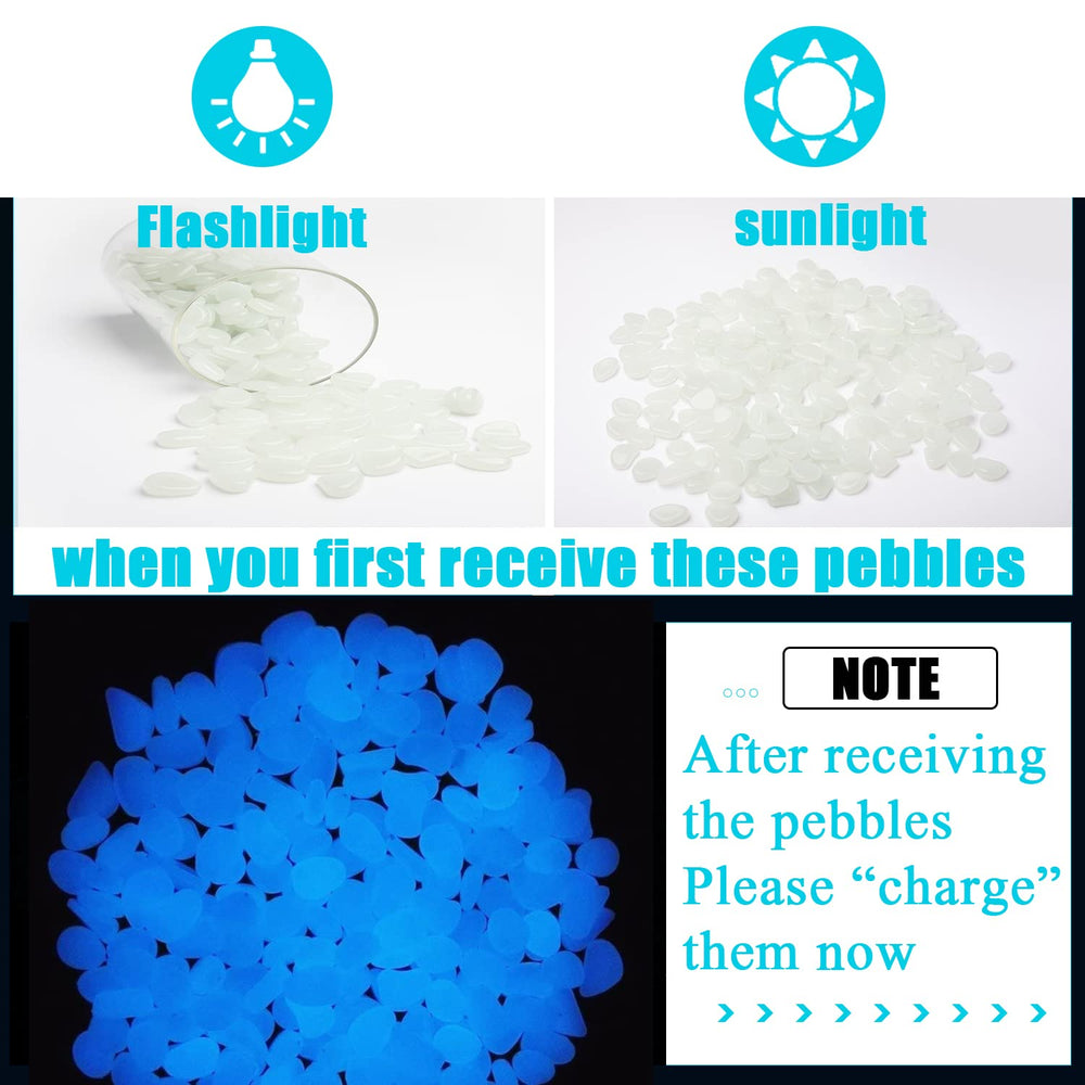 Galet lumineux Oubest bleu pour aquarium, éclat coloré.