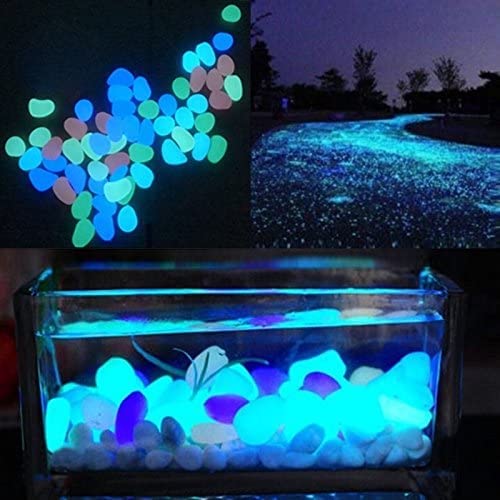 Galet lumineux Oubest bleu pour décoration intérieure, effet scintillant.