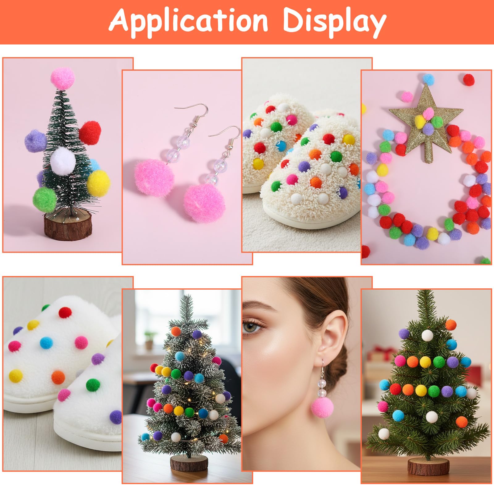 Balles Pom Pom Ouligay pour bricolage et décor intérieur.