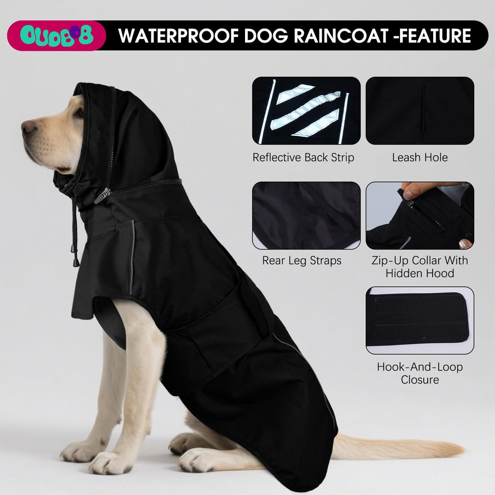 OUOBOB manteau chien XL, passe-laisse intégré, sorties facilitées même par temps humide.