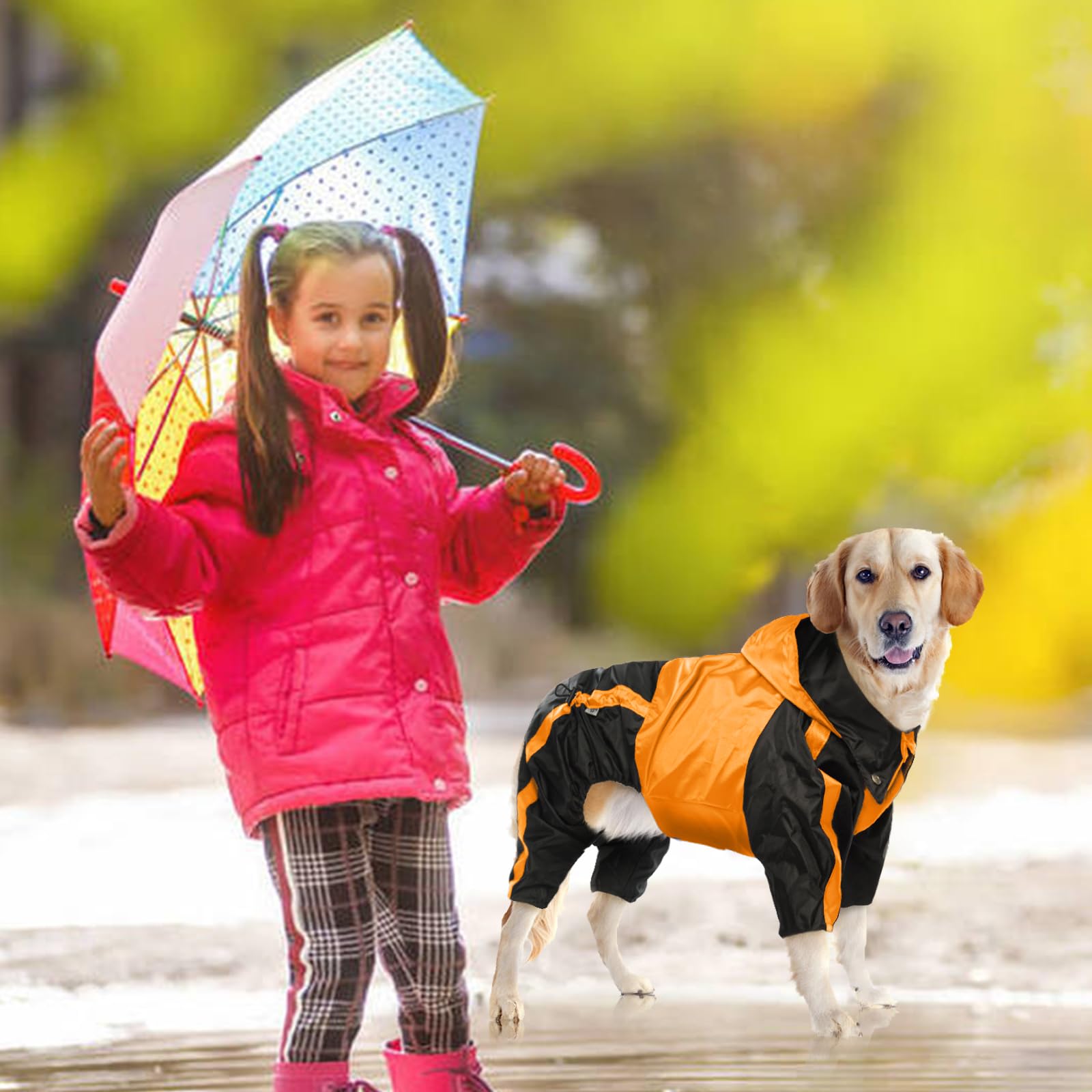 OUOBOB manteau-pluie-chien-ajustement-quatre-pattes s'adapte parfaitement à la morphologie.