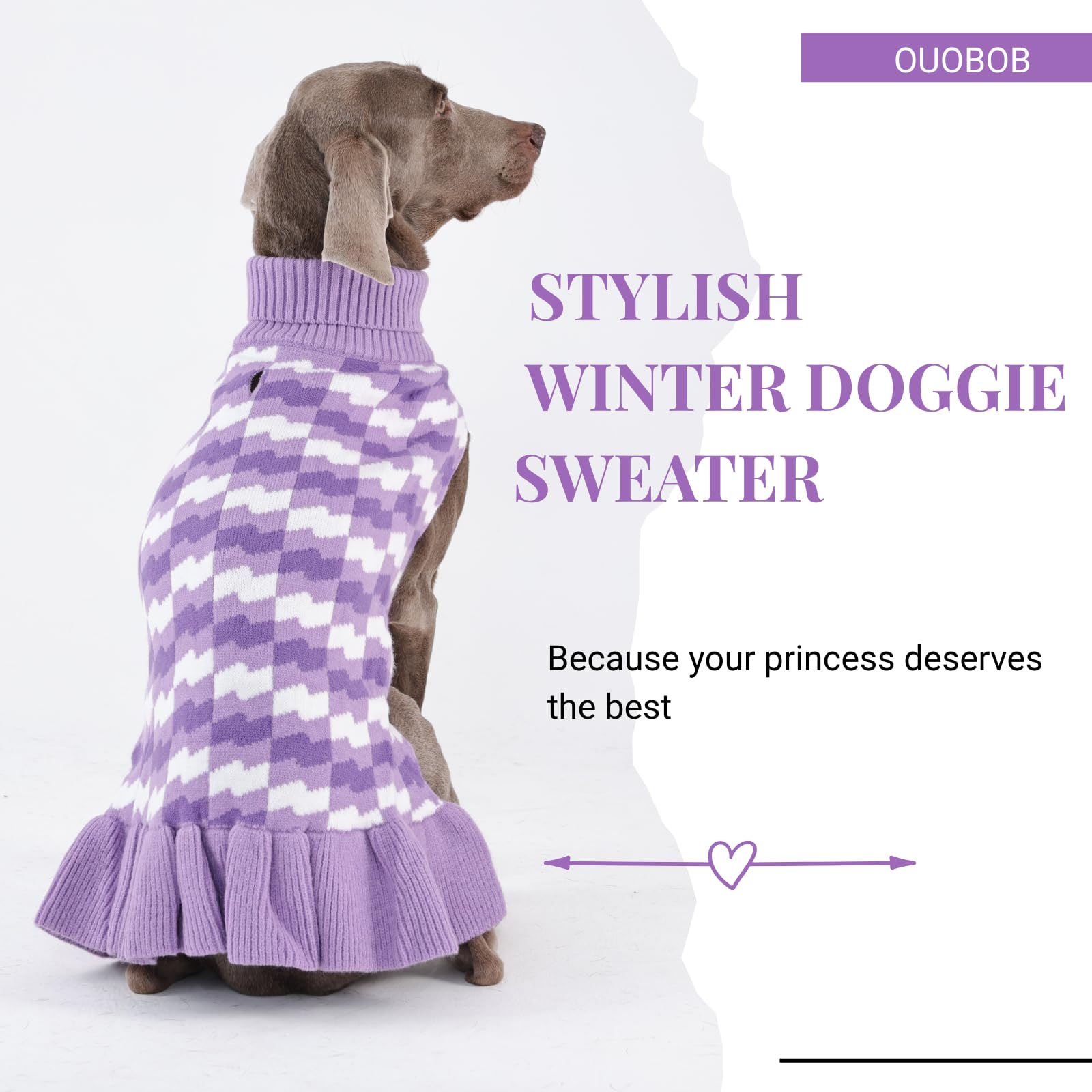OUOBOB pull-chien femelle extralarge face avant look tendance et chaud