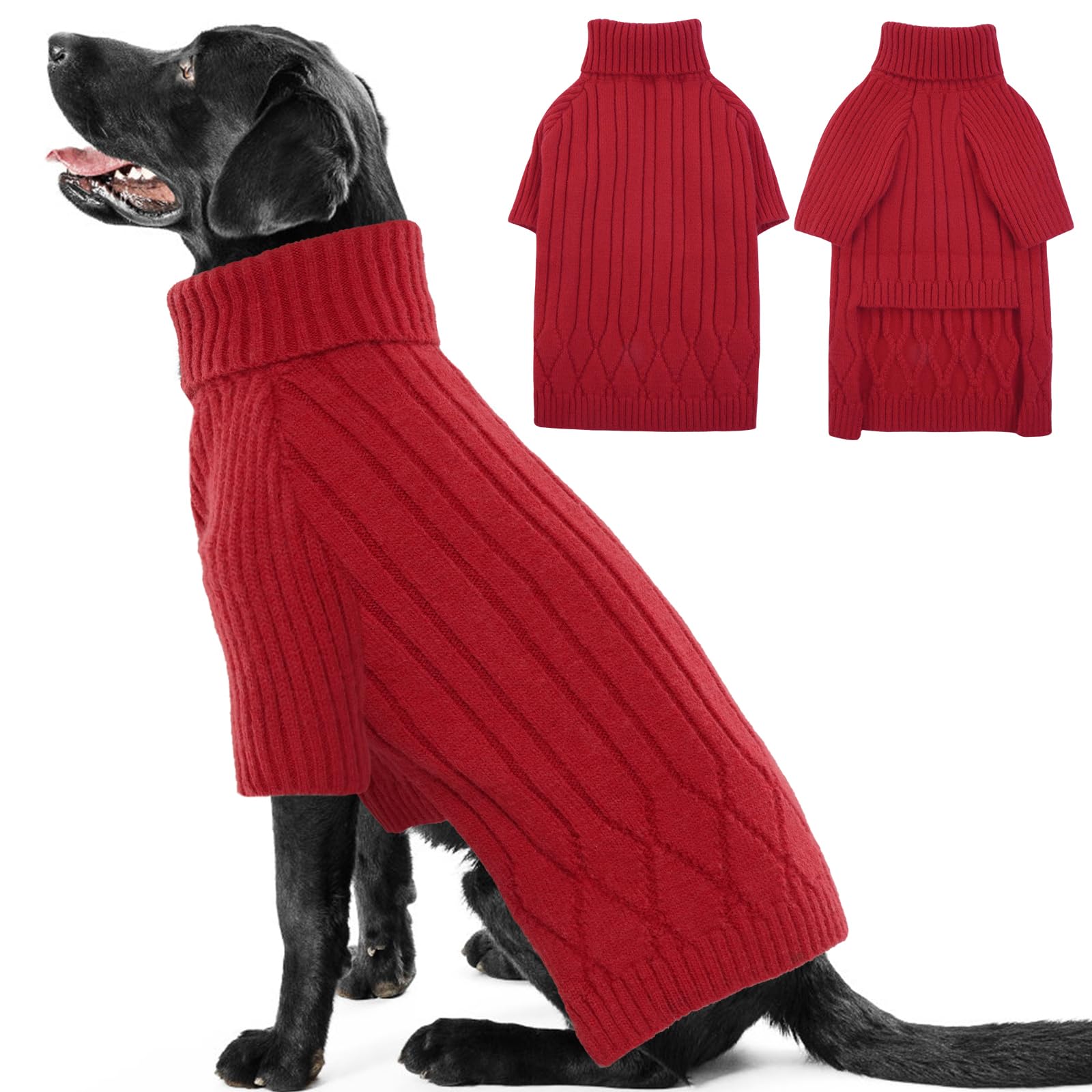 Pull OUOBOB pour Saint-Bernard, vue dos, chaleur durable pour les sorties d'hiver.
