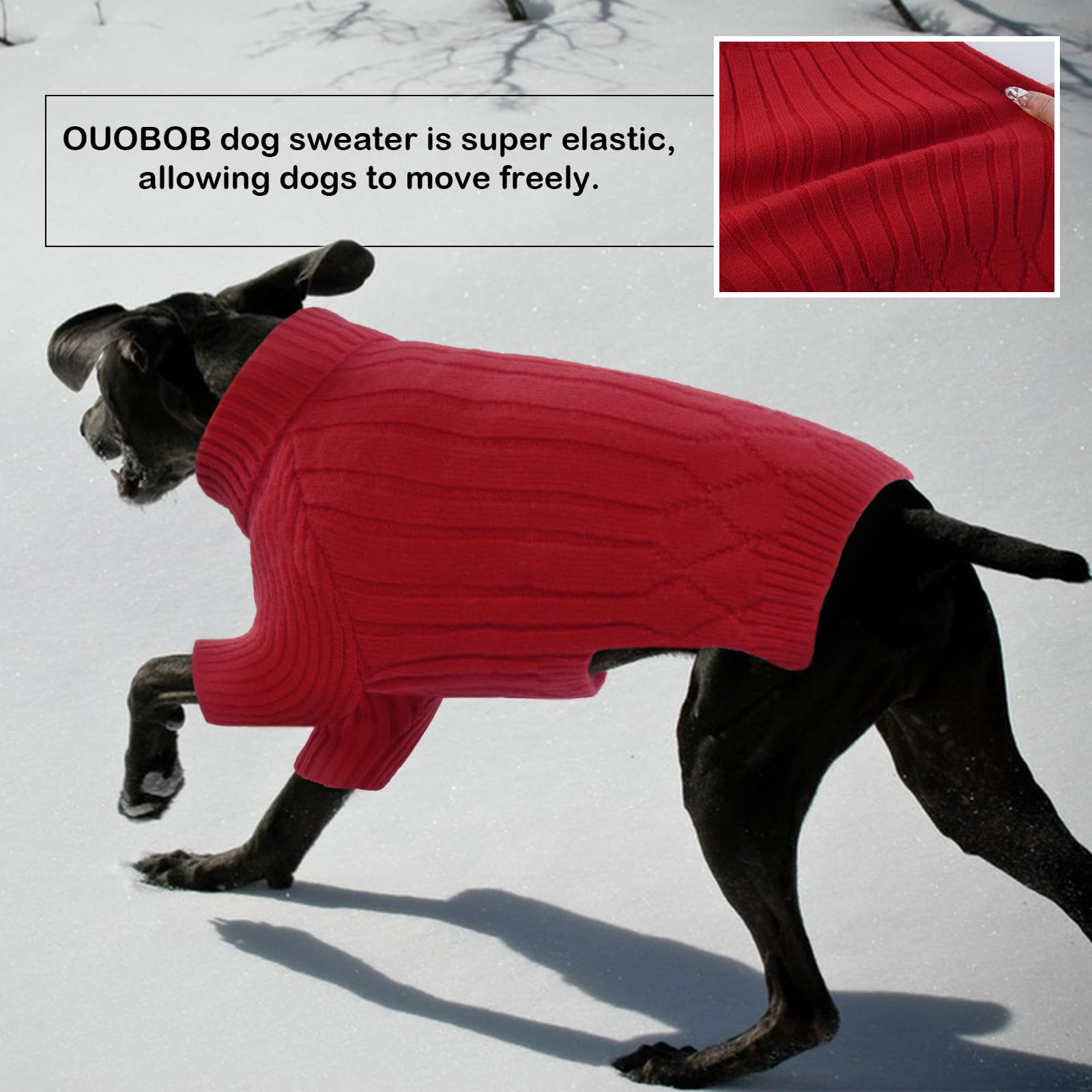 Pull OUOBOB Saint-Bernard, tissu doux, chaleur agréable pour automne et hiver.