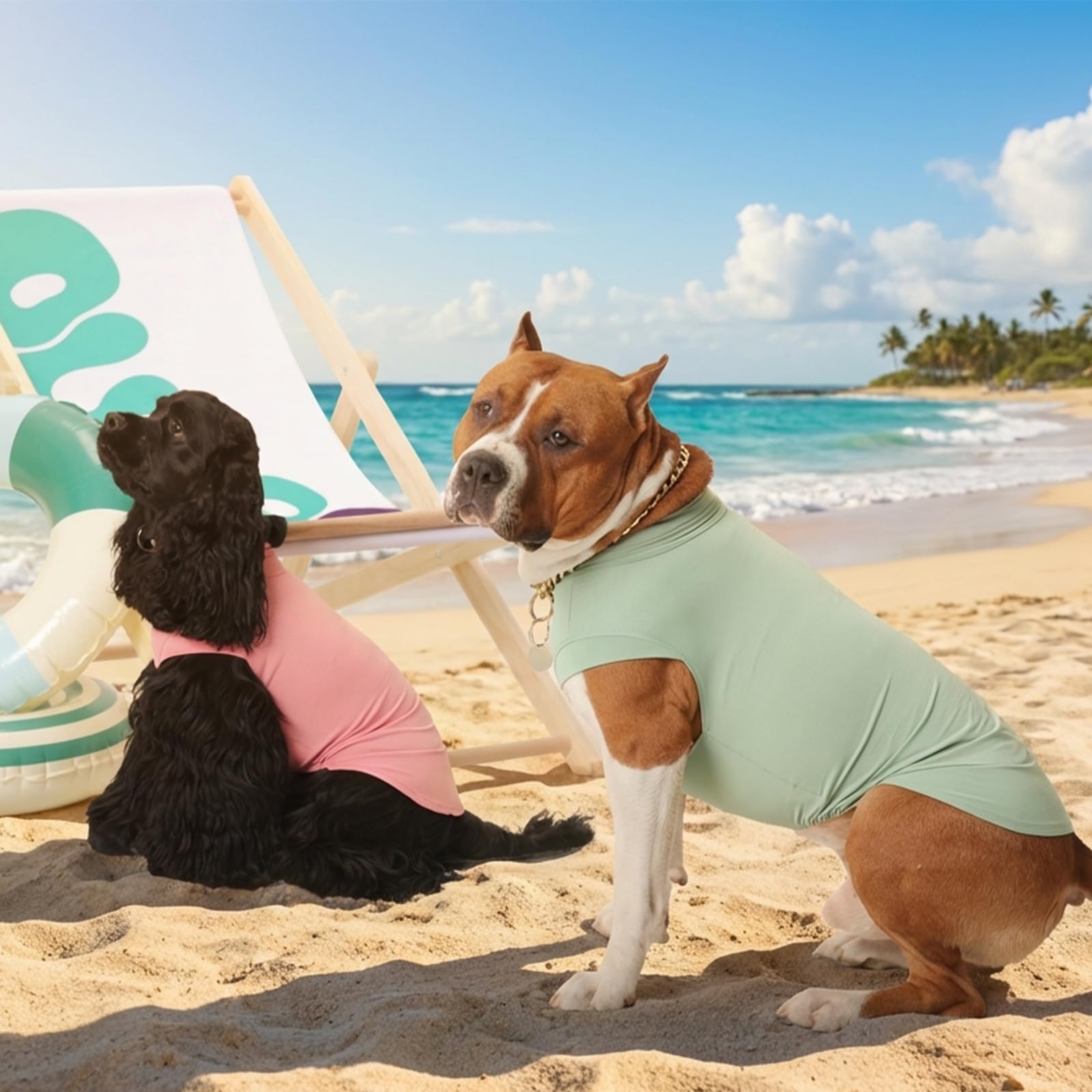 OUOBOB tee-shirt chien sans manches pour été, confort et fraîcheur après l'exercice.