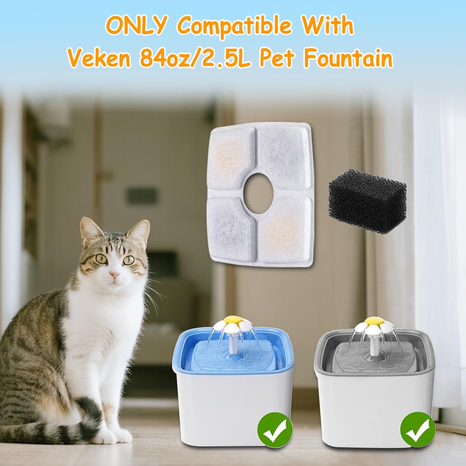 OUPUSES compatibilité avec fontaine Veken 84oz, remplacement rapide et sûr.