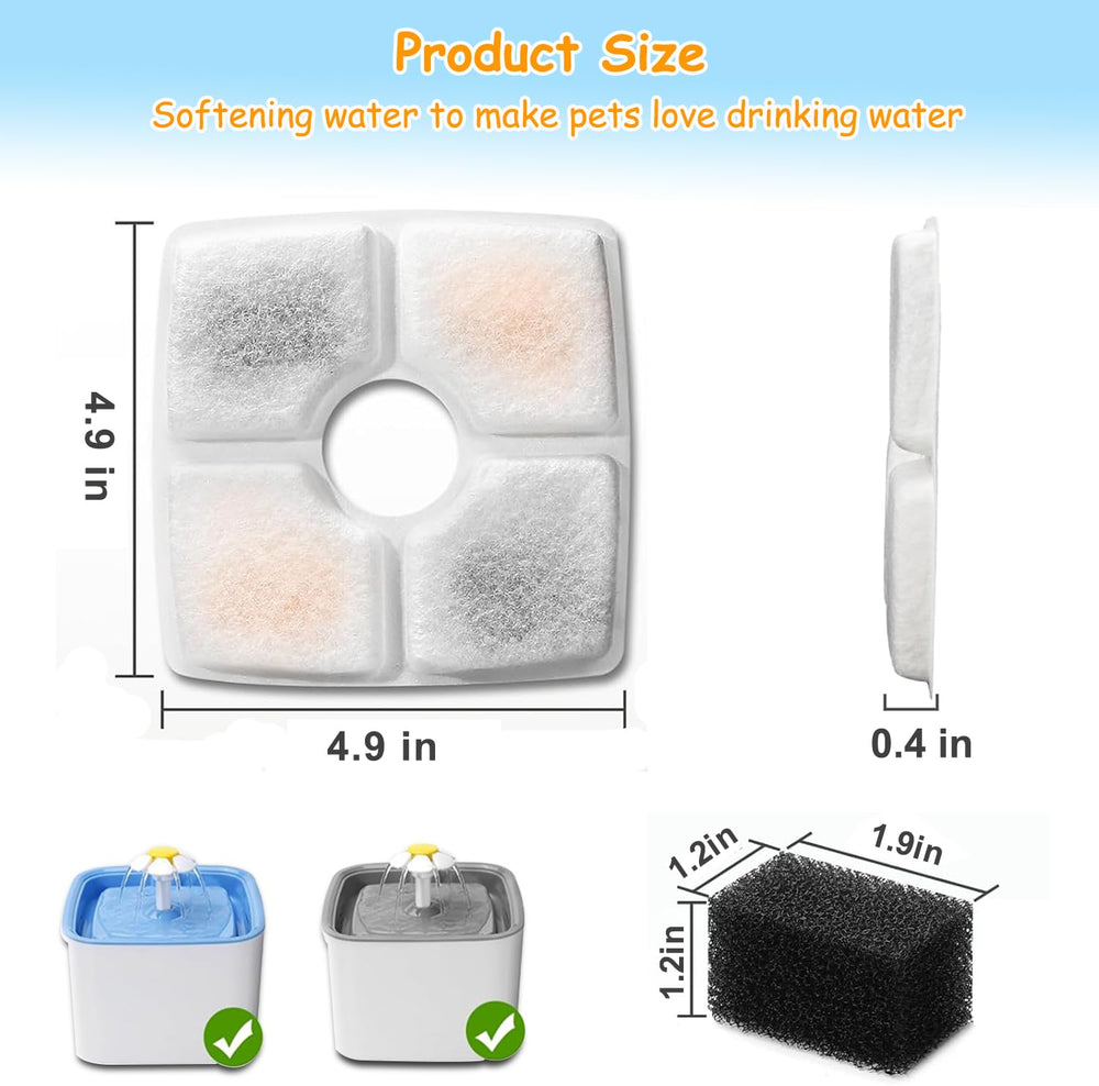 OUPUSES éponge pré-filtre 16 pièces, capture cheveux et débris.