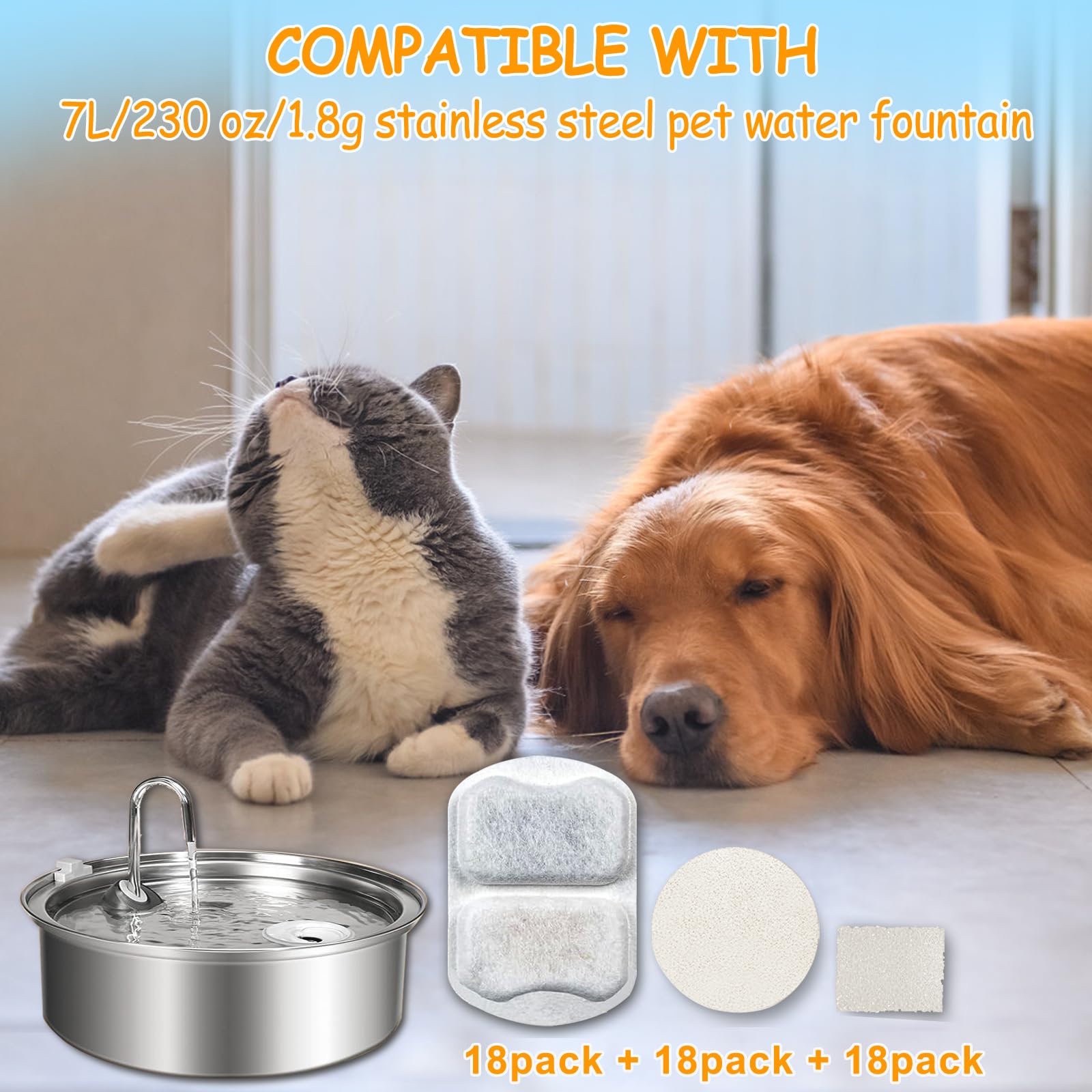 OUPUSES filtre carbone actif, goût plus frais pour l'eau animale.