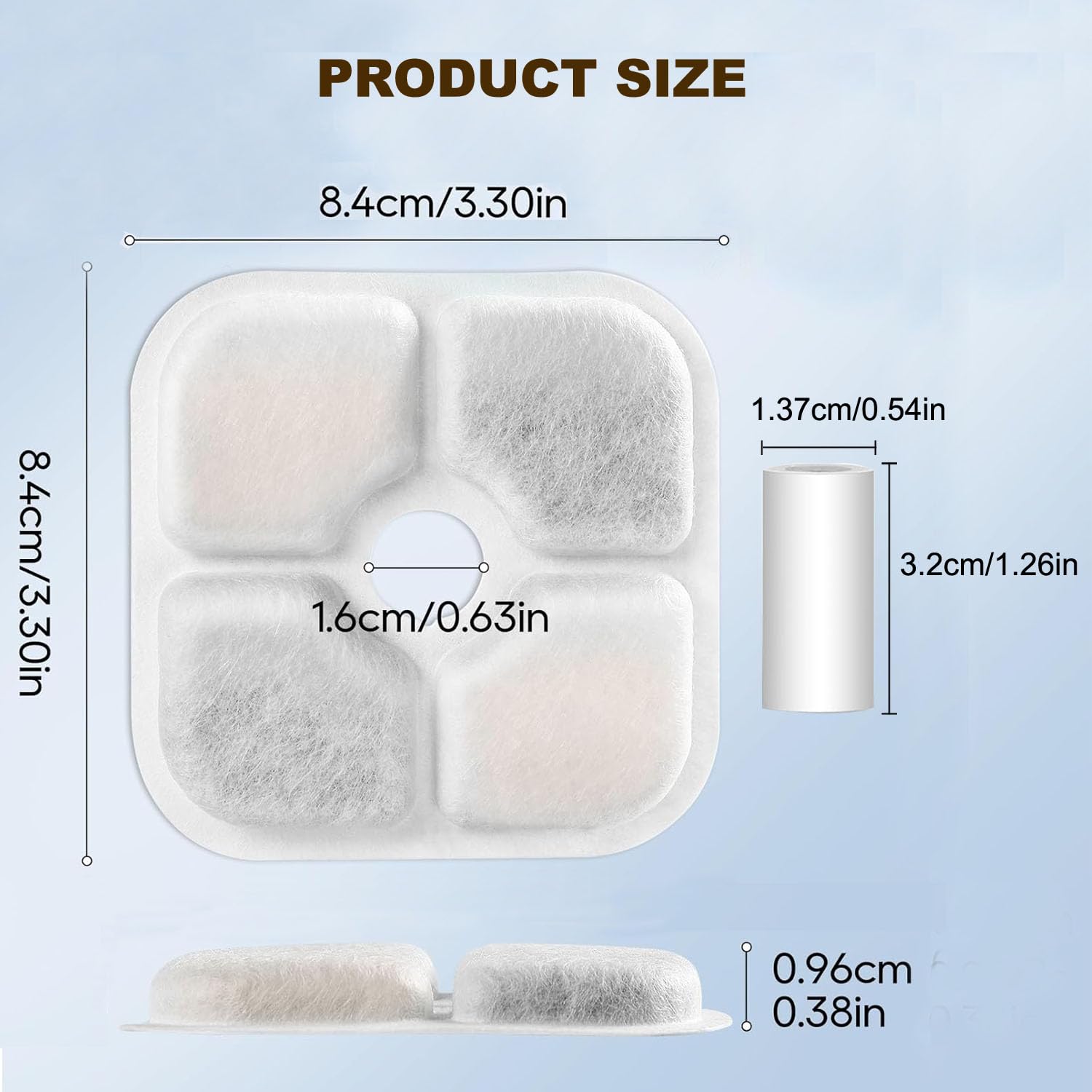 OUPUSES filtre fontaine Catit PIXI — charbon actif pour réduire odeurs et particules.