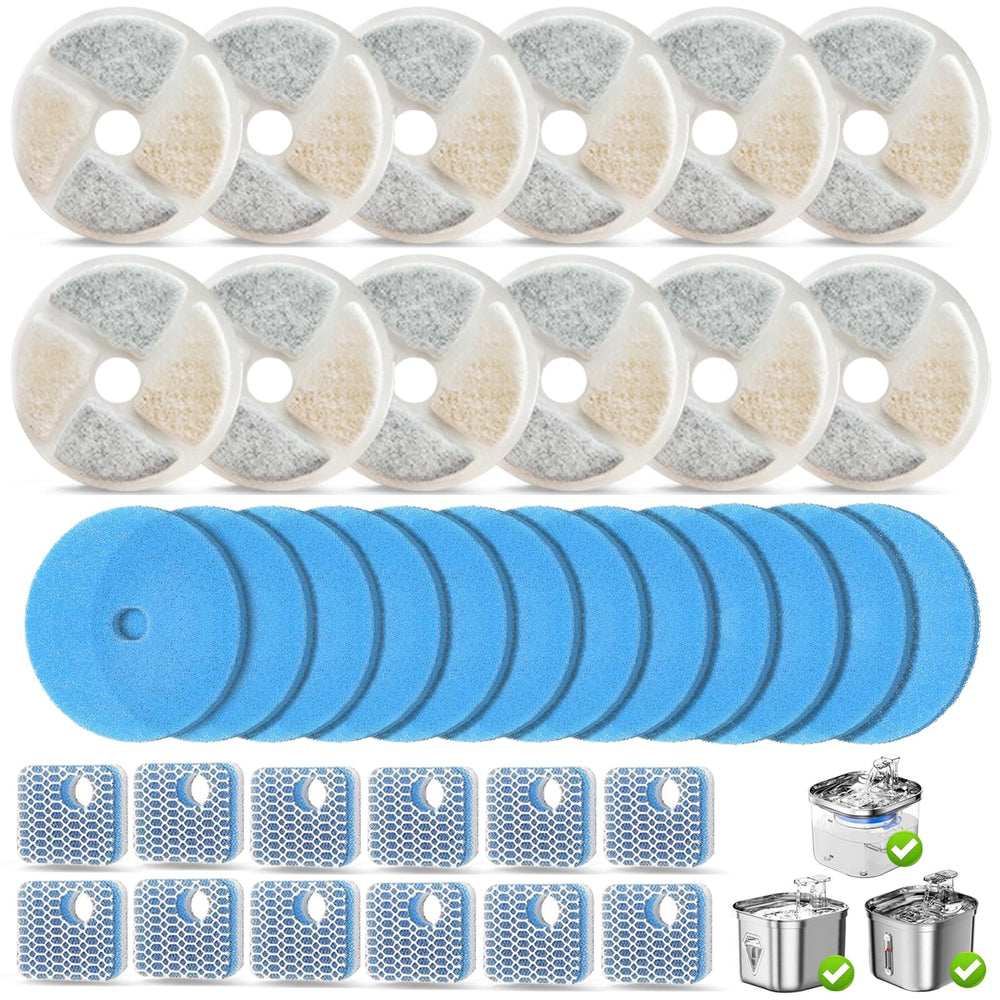 Filtres de remplacement OUPUSES pour fontaine chat carrée 2,2 L, entretien facilité.