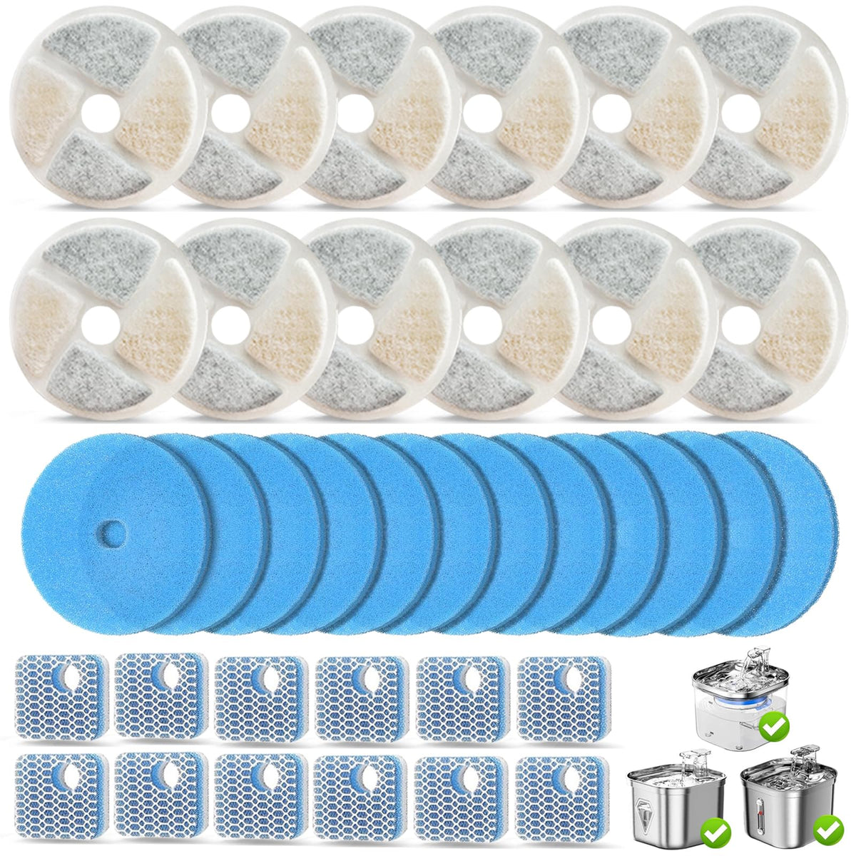 Filtres de remplacement OUPUSES pour fontaine chat carrée 2,2 L, entretien facilité.