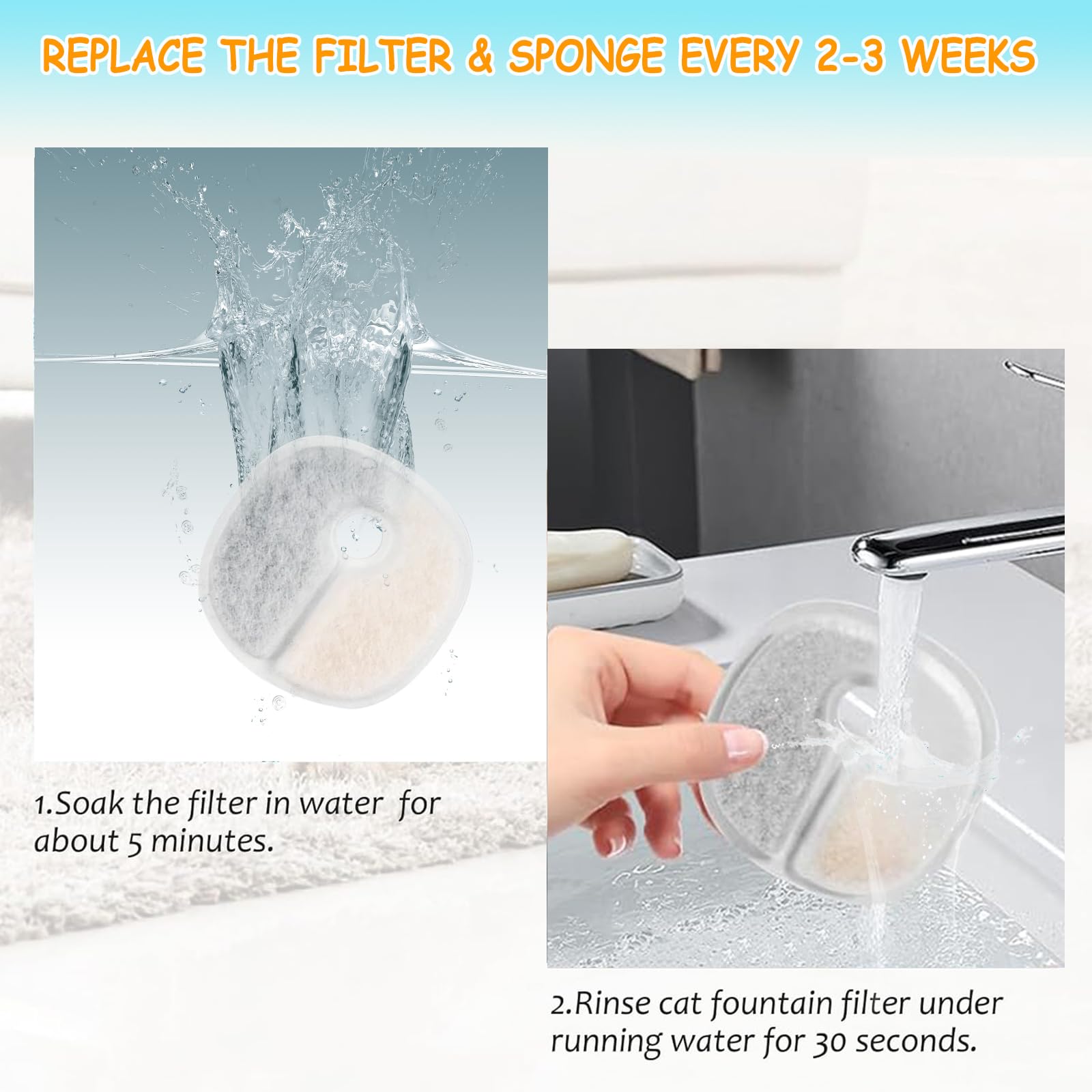 OUPUSES lot annuel de 16 filtres pour fontaine