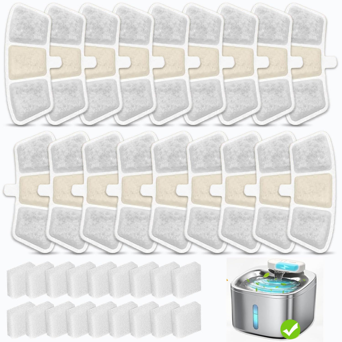 OUPUSES PW04: filtre pour fontaine chat 3,5 L, eau plus propre et fraîche