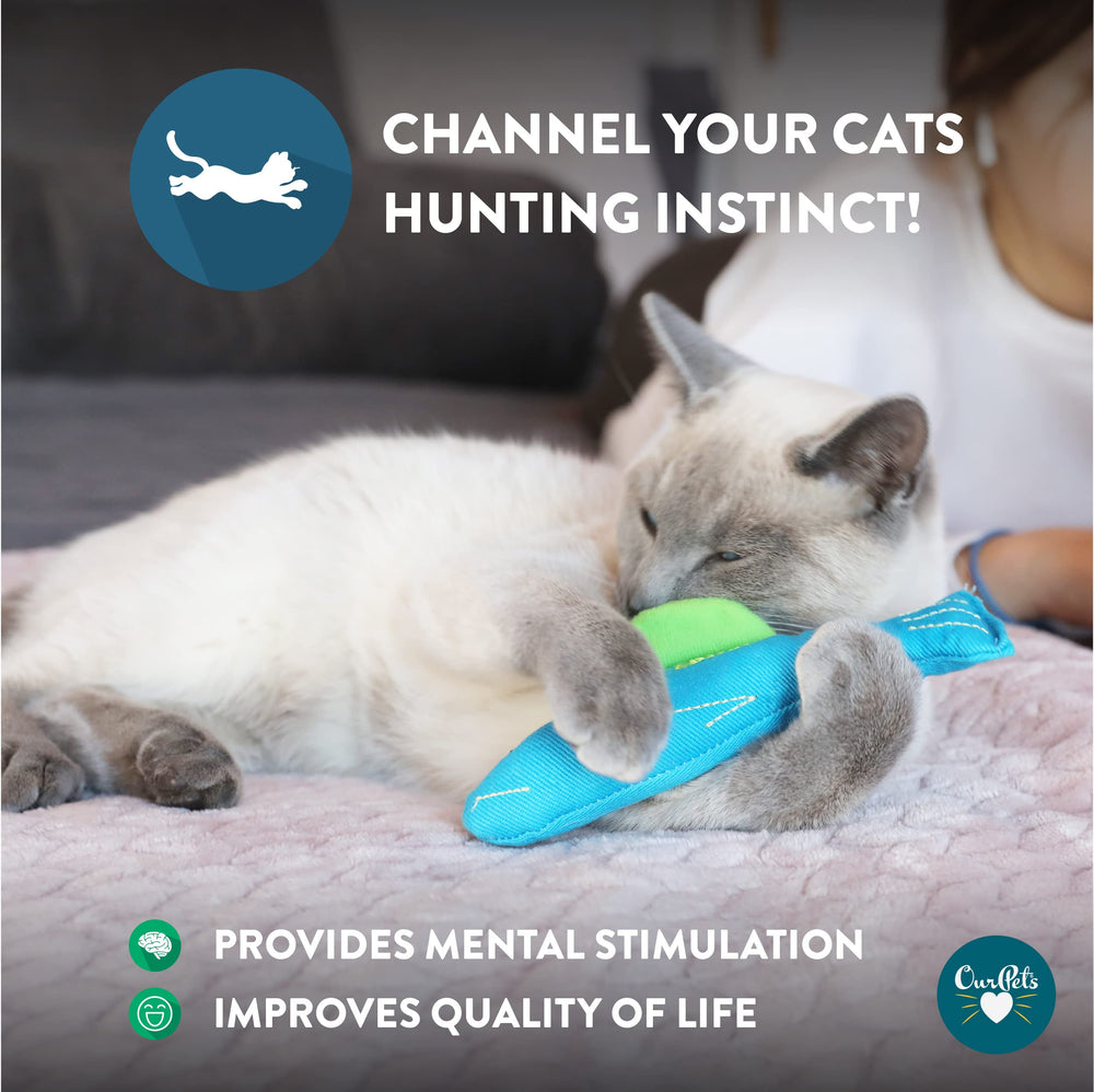 Jouet Our Pets cigare catnip rempli stimulant l’exploration et le jeu.