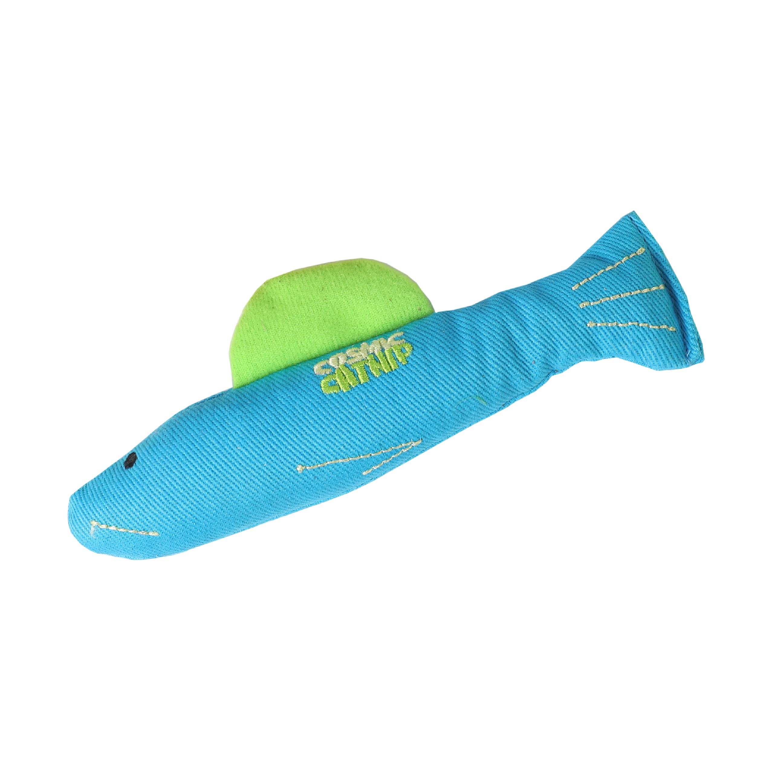 Jouet Our Pets poisson interactif rempli de catnip pour stimulation mentale et plaisir.