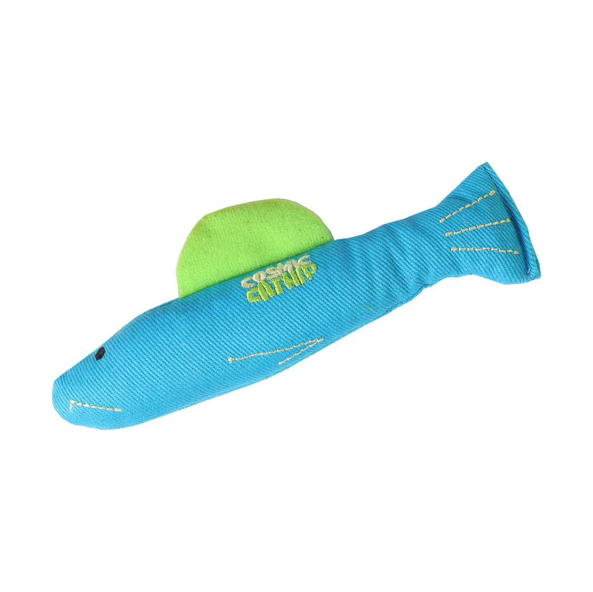 Jouet Our Pets poisson interactif rempli de catnip pour stimulation mentale et plaisir.