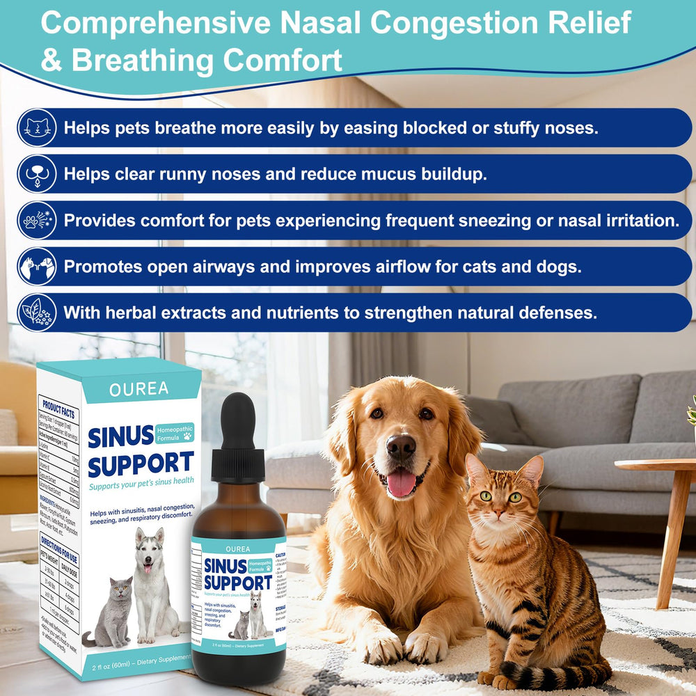 Gouttes Ourea pour chien, soutien respiratoire lors des éternuements.