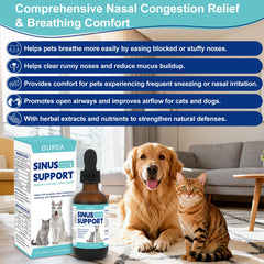 Gouttes Ourea pour chien, soutien respiratoire lors des éternuements.