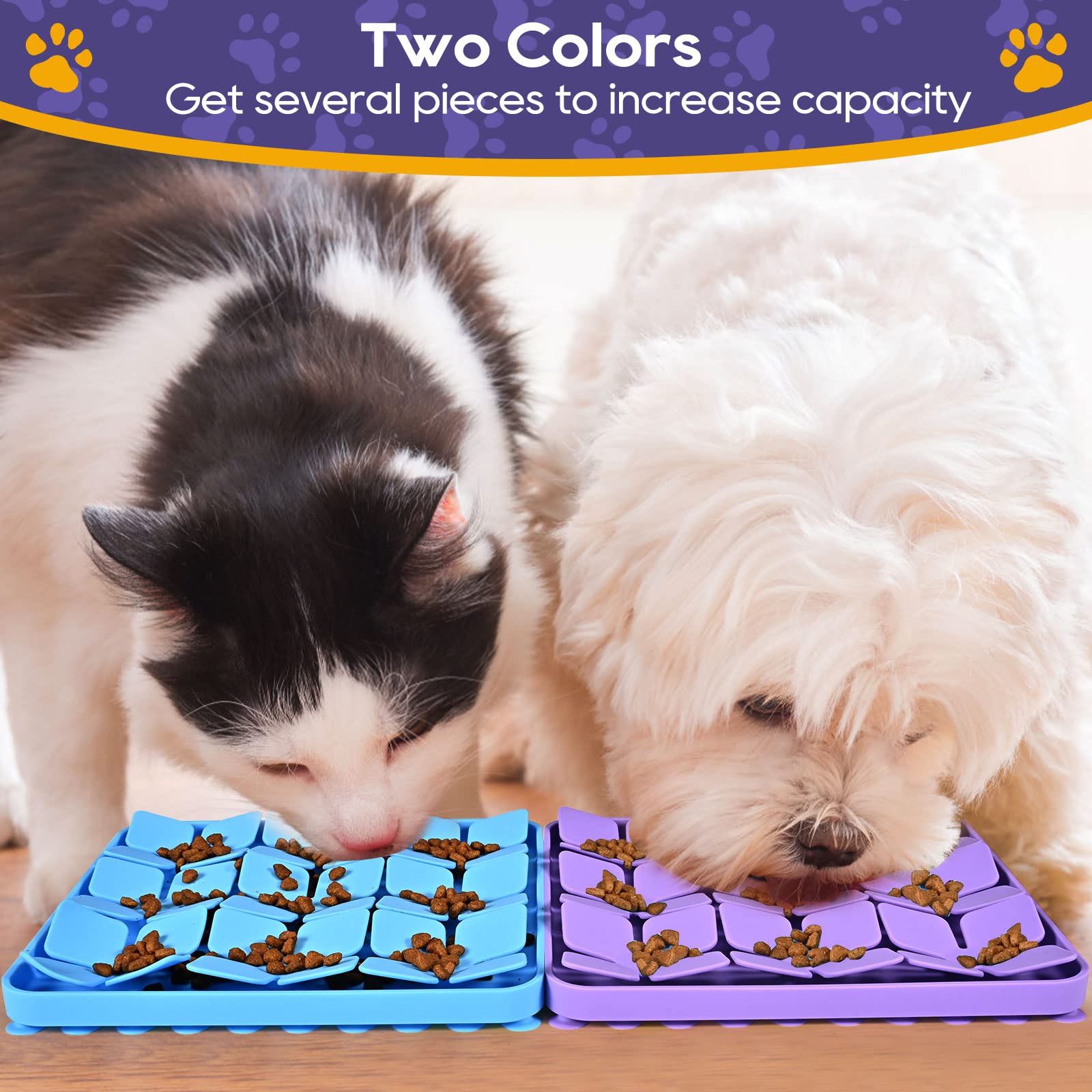 OurMiao enrichment-puzzle chien violet-07: occupation engageante pour les chiens seuls à la maison.