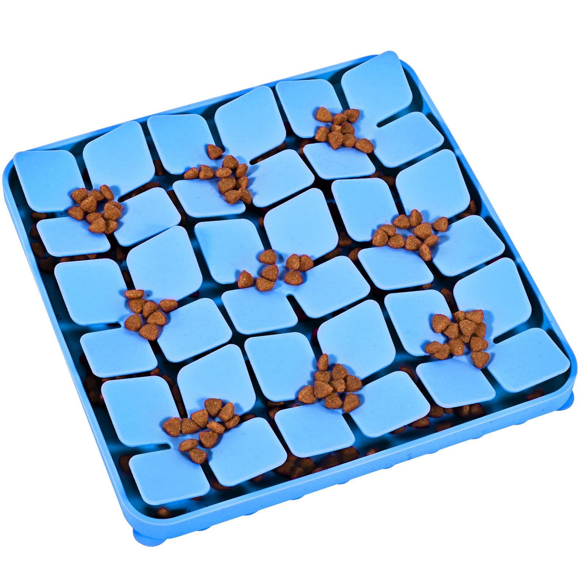 OurMiao Tapis Snuffle Silicone Bleu, stimulation olfactive et bien-être du chien.
