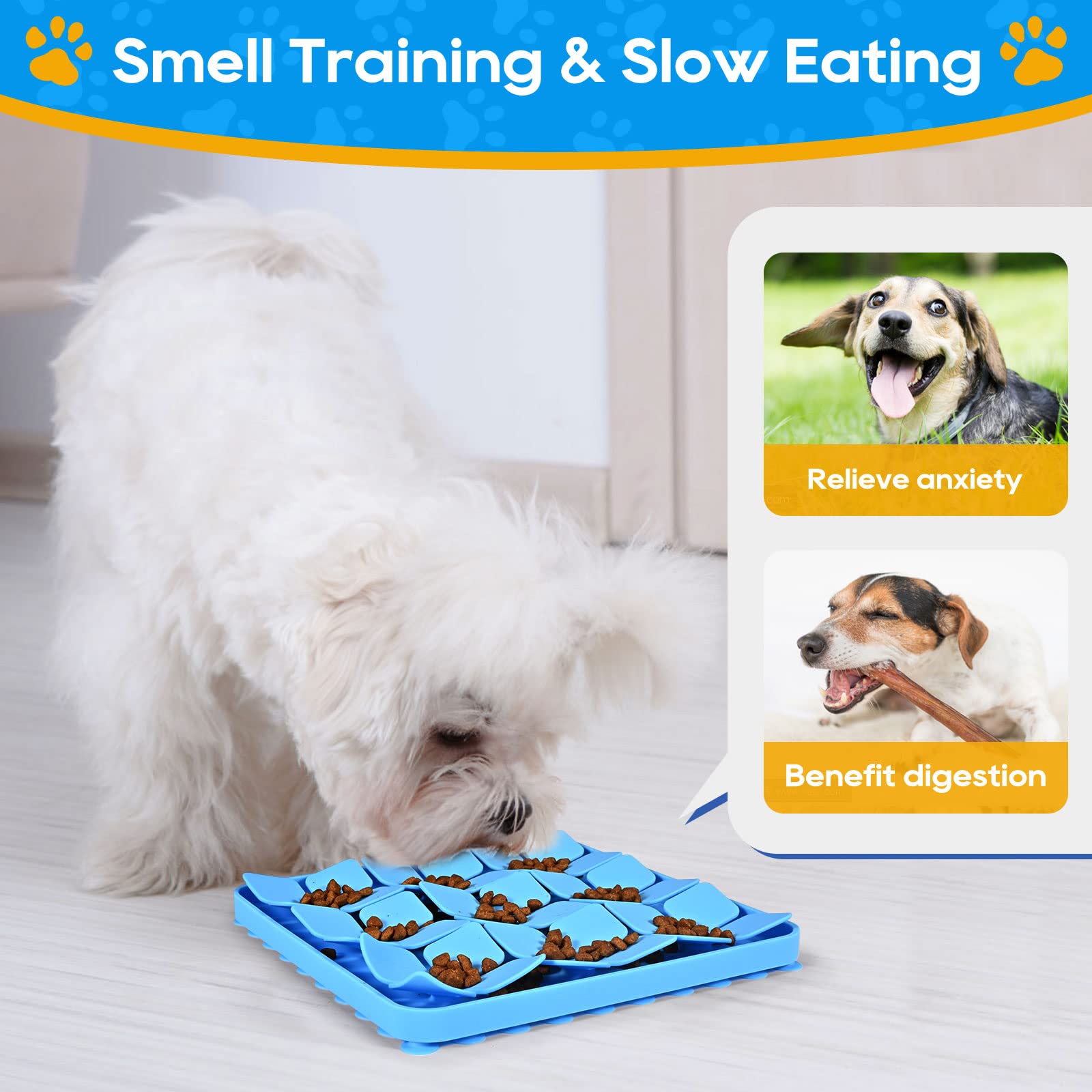 OurMiao Tapis utilisation beurre d’arachide bleu, stimulation mentale pendant le repas.