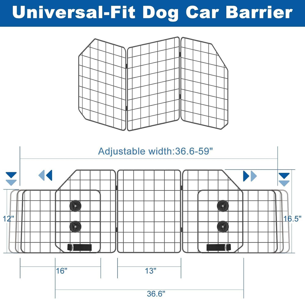 Maillage métallique robuste OUSHENG, barrière-chien-suv, garde le chien en place.