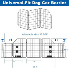 Maillage métallique robuste OUSHENG, barrière-chien-suv, garde le chien en place.