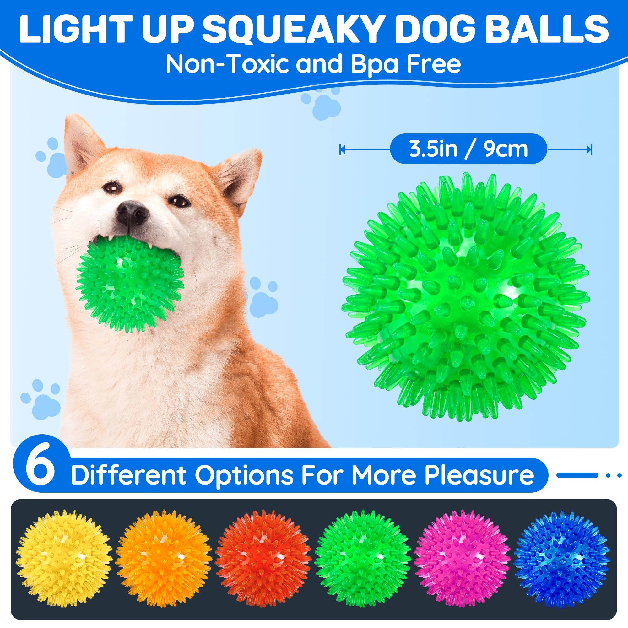 Balle Ousiya avec sifflet et lumière pour attirer l’attention du chien