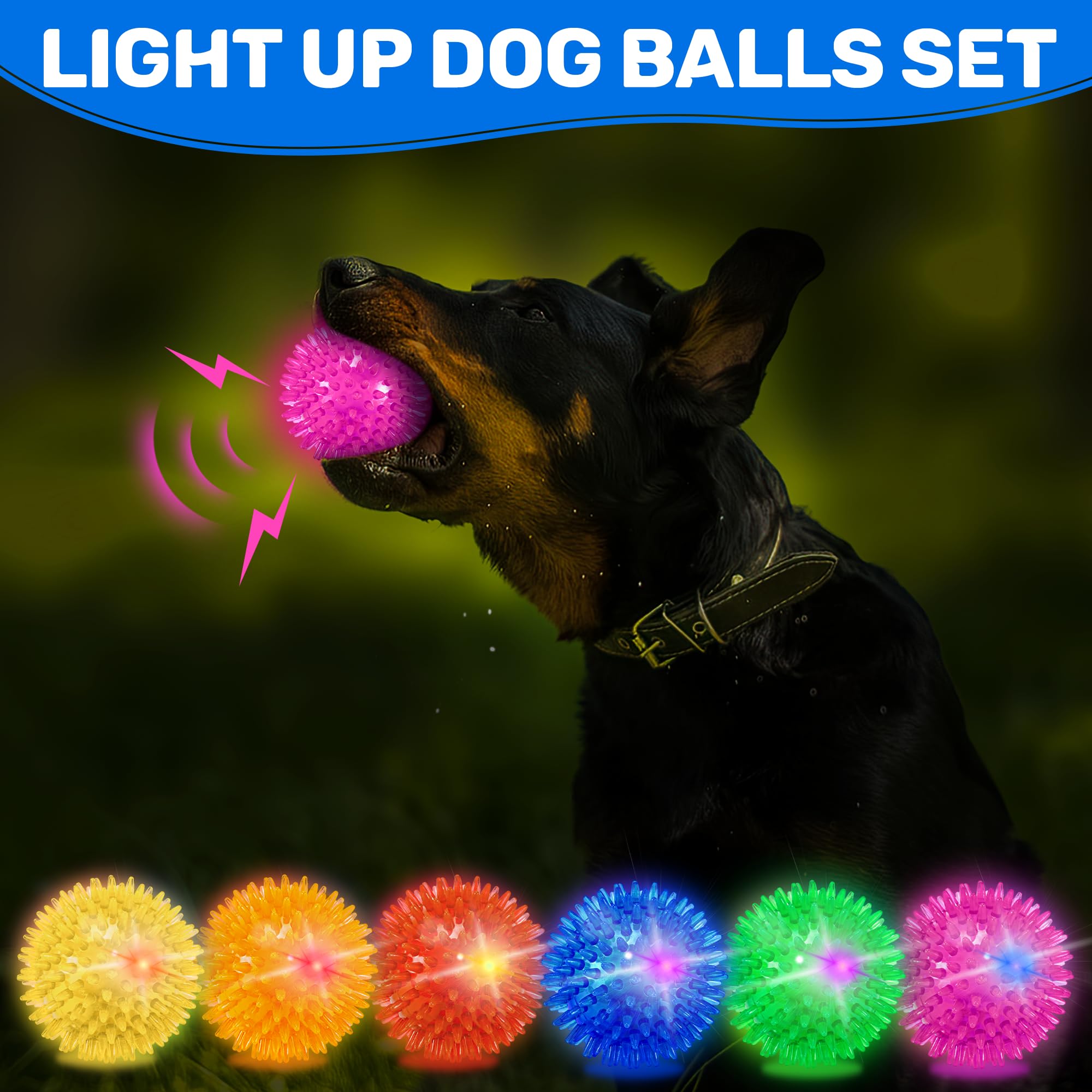 Boule lumineuse Ousiya à pointes verte éclaire les jeux extérieurs.