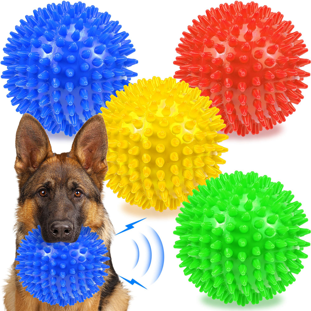Balle picots Ousiya, 4,5 pouces, facile à saisir et idéale pour chiens actifs.