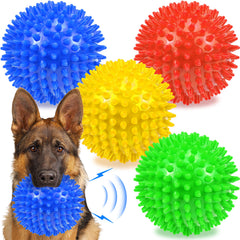 Balle picots Ousiya, 4,5 pouces, facile à saisir et idéale pour chiens actifs.