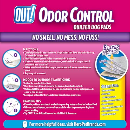 OUT! PetCare XL Tapis 26x24 pouces, grande surface idéale pour chiens