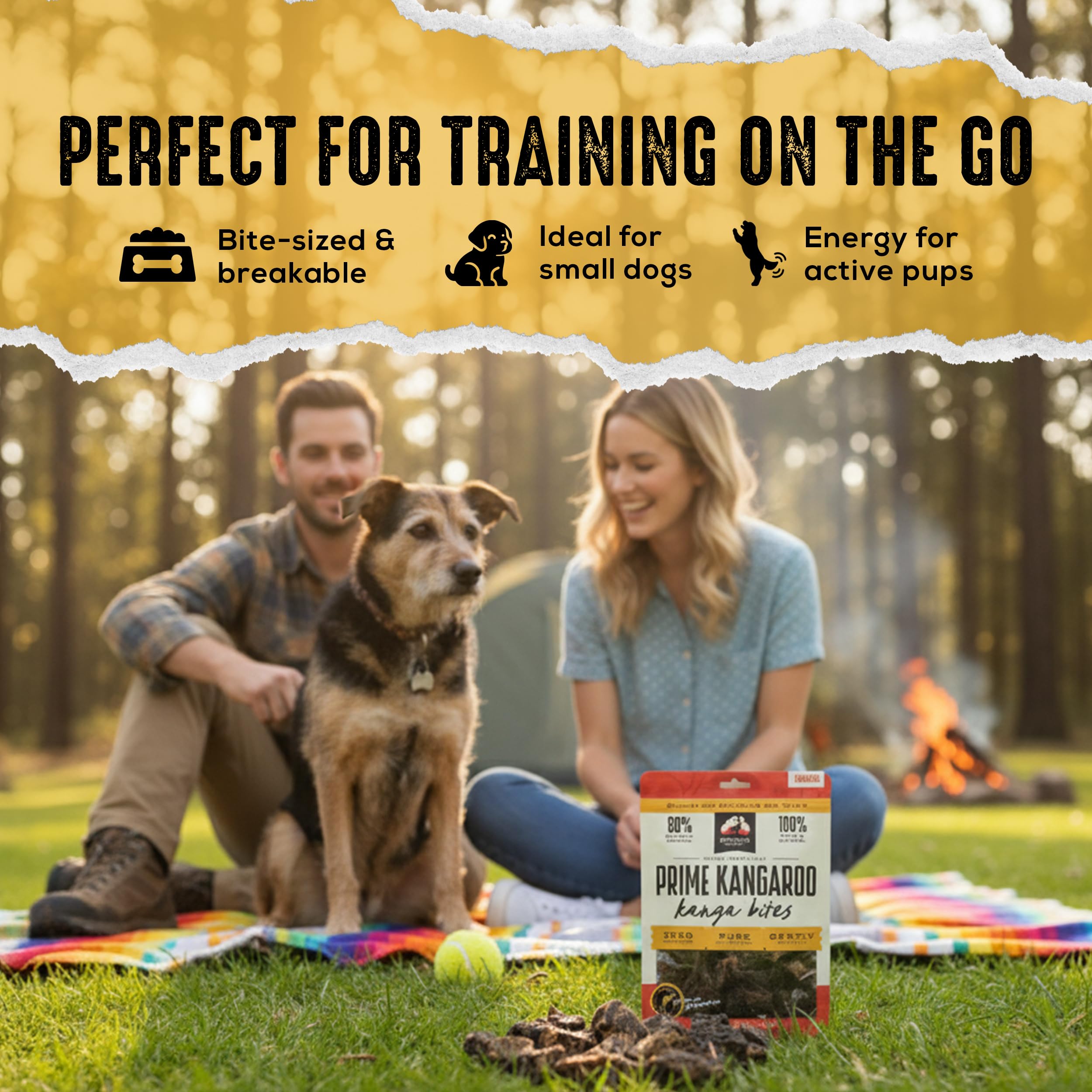 Bienfaits dentaires potentiels avec les bouchées Outback Bones Prime Kangaroo Jerky.