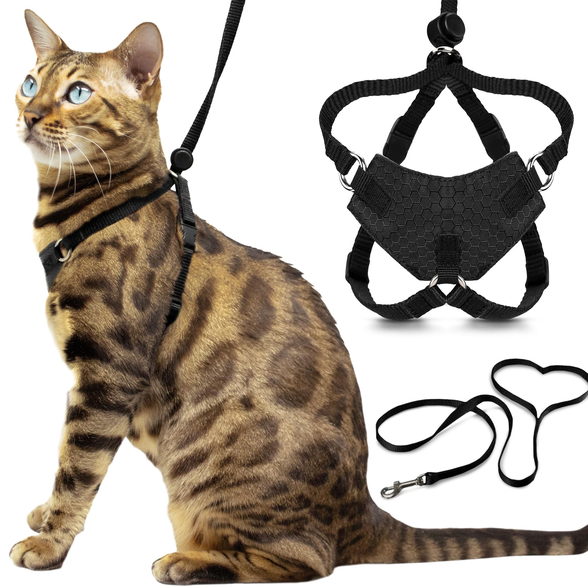 Harnais Houdini OutdoorBengal anti-fuite pour chats, sécurité accrue lors des sorties.