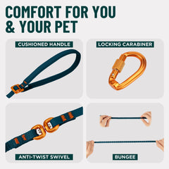 OutdoorBengal Kushma – bungee intégré pour protéger l’animal lors des mouvements brusques.