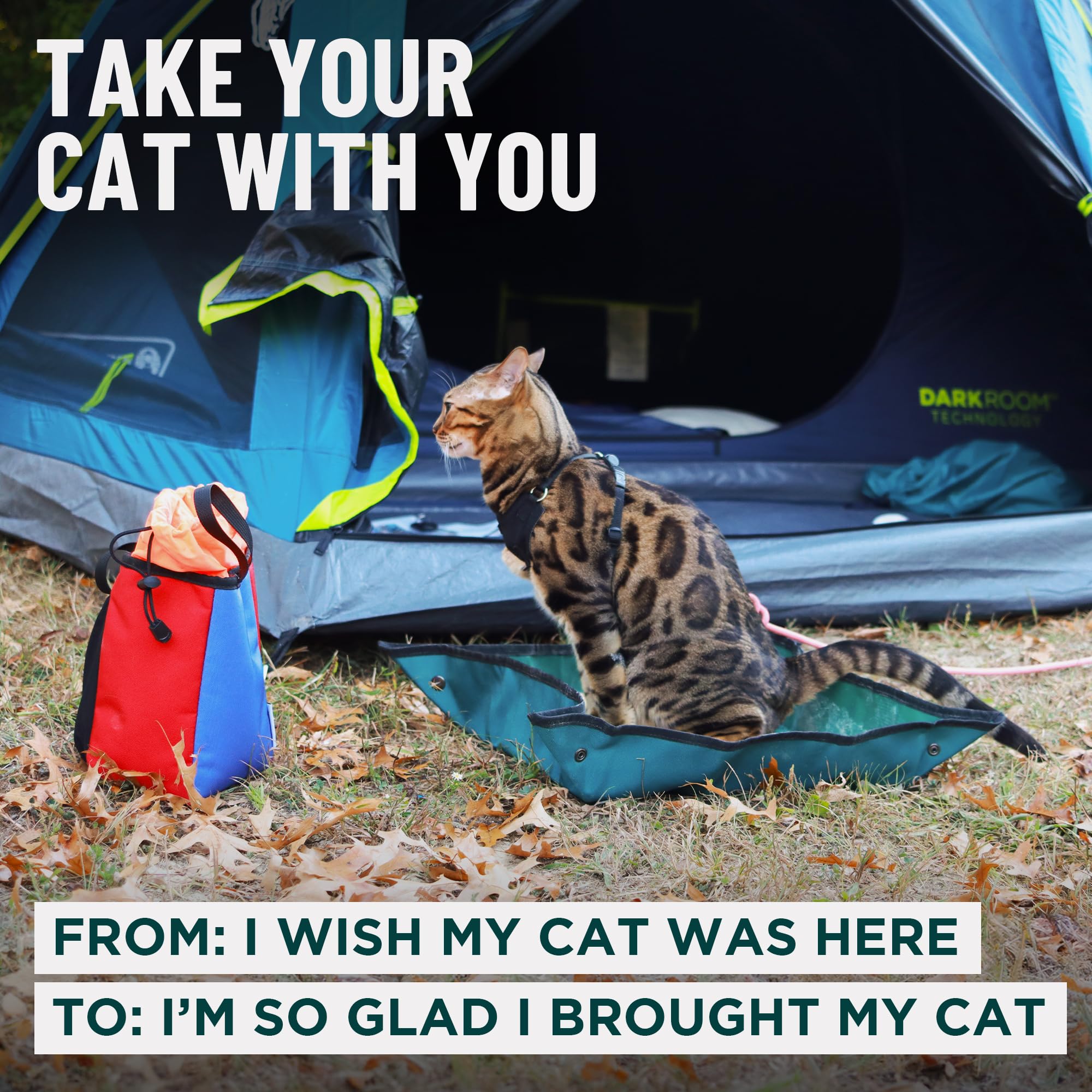 OutdoorBengal litière durable pour chats, conçue pour les voyages répétés.