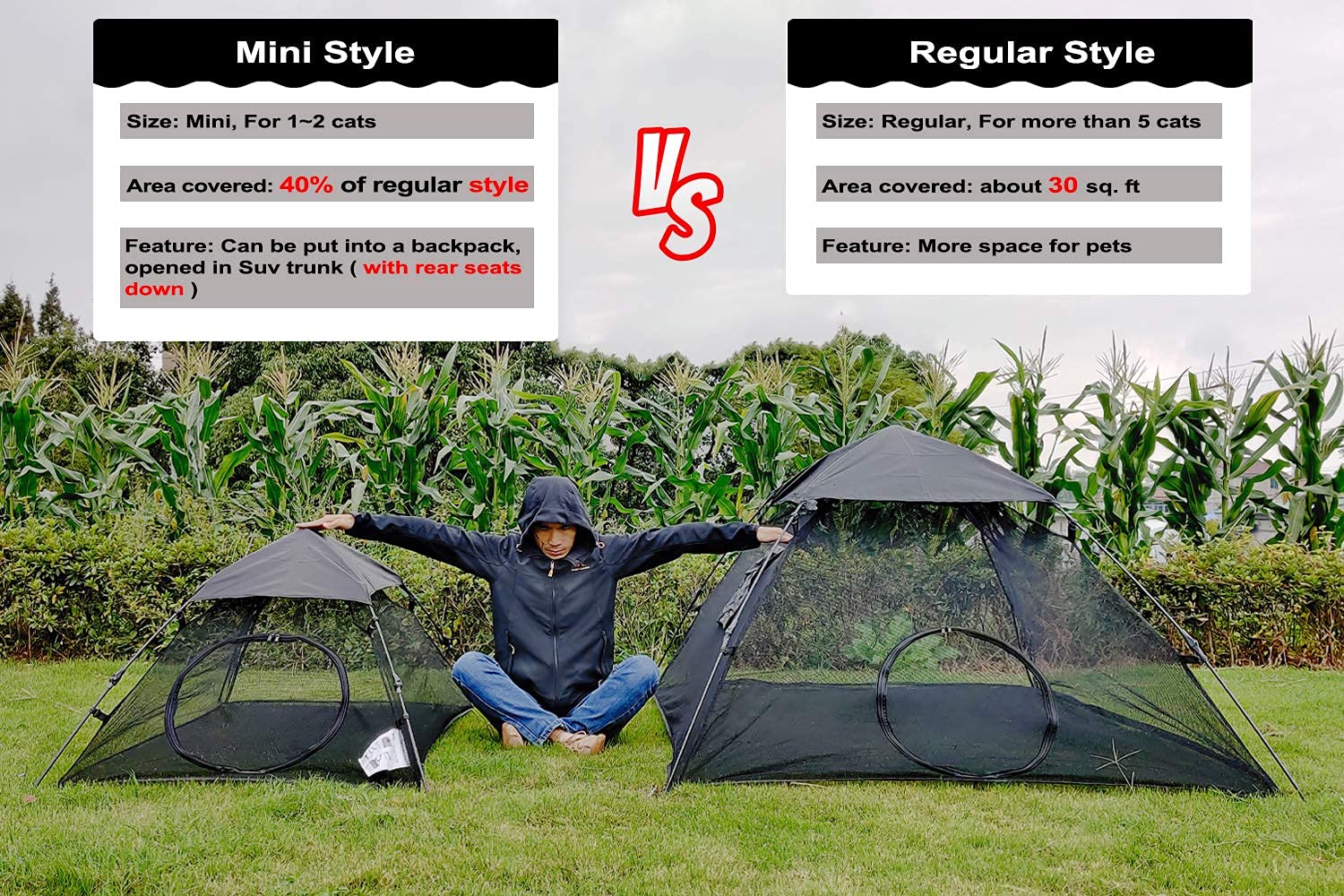 OUTINGPET AICHIFAN Mini Tente, porte zippée facilitant l'accès et la sortie